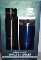 Wellness 2 Pack Double Wall Stainless Steel Bottle & Tumbler Set New in Box $40