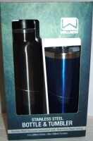 Wellness 2 Pack Double Wall Stainless Steel Bottle & Tumbler Set New in Box $40