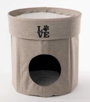 Tucker Murphy Pet™ Lucea 2-Tier Collapsible Cat Cave Cardboard | 14 H x 13 W x 13 D in Beige New In Box $89