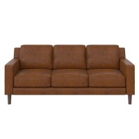 DHP Bryanna 3 Seater Sofa, Camel Faux Leather, New in Box $399