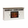 Ameriwood Home Ashton Lane Fireplace TV Stand for TVs up to 65", Magnolia Oak/Columbia Walnut $299