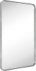 Gracto (20" x 30") Brushed Nickel Stainless Steel Wall Mounted Rounded Rectangular Metal Framed Bathroom Vanity Mirror, New in Box $299