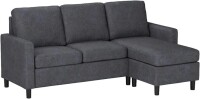 Shintenchi 79 Inch Convertible Sectional Sofa Couch, Modern Linen Fabric L-Shaped , 3-Seat Sofa Sectional with Reversible Chaise for Living Room, Apartment and Small Space (Dark Grey), (2 Boxes), New in Box $699