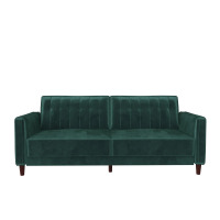 DHP Pin Tufted Transitional Futon, Green Velvet, New in Box $499