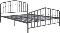 Novogratz Bushwick Metal Bed with Headboard and Footboard, Modern Design, Queen, Grey, New Open Box $299