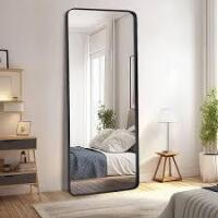 XRAMFY 24 in. W x 71 in. H Rectangular Modern Black Aluminum Large Mirror New in Box $299