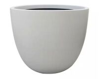 Southern Patio Citadel Medium 14 in. x 12 in. 24 qt. White High-Density Resin Outdoor Planter New $79