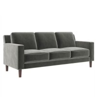 DHP Brynn 3 Seater Living Room Upholstered Sofa in Gray Velvet, New in Box $499