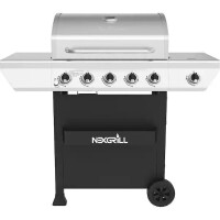 Nexgrill 5-Burner Propane Gas Grill in Stainless Steel with Side Burner and Condiment Rack, New in Box $399