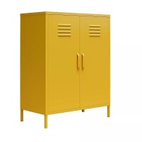 SystemBuild Bonanza 2-Door Metal Locker Storage Cabinet, Mustard Yellow, New in Box $299