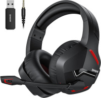 BINNUNE Wireless Gaming Headset with Microphone for PC PS4 PS5, Wireless Bluetooth Gamer Headphones with Mic for Laptop Computer, On Working $159