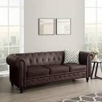 Naomi Home Emery Chesterfield Sofa with Rolled Arms (2 Boxes) New In Box $899