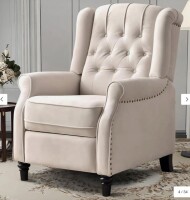 Fabric Armchair Push Back Recliner with Rivet Decoration, Single Sofa Accent Chair New in Box Factory Sealed $899