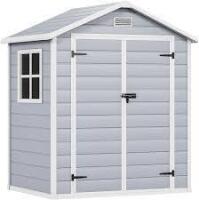 DWVO 6.2x4.4 FT Resin Storage Shed (with Reinforced Floor) (2 Boxes) New Open Box $299