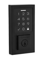 Kwikset SmartCode 270 Contemporary Matte Black Touchpad Single Cylinder Electronic Deadbolt Featuring SmartKey Security New Shelf Pull $219