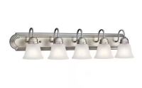 Kichler Independence 36 in. 5-Light Brushed Nickel Traditional Bathroom Vanity Light with Frosted Glass Shade New In Box $199