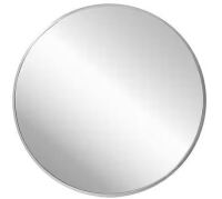 Huovtr Sdkoa 31.9 in. H x 31.9 in. W Silver Modern Style Metal Frame Round Mirror New In Box $199