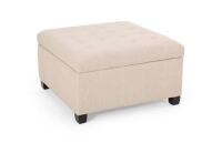 Noble House Arty Wheat Storage Tufted Ottoman -Wheat New In Box $299