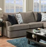 Lane Home Furnishings Grandstand Sofa Flannel and Pillows in Bergdorf Midnight & Sancho Pacific 8540BR Brand New $1199