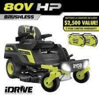 RYOBI 80V HP Brushless 30 in. Battery Electric Cordless Zero Turn Riding Mower with (2) 80V 10 Ah Batteries, Charger and Bagger, New Floor Model $5199.99