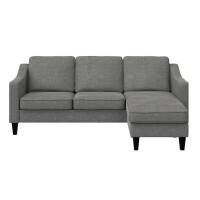 DHP Brighton Reversible Sectional Sofa & Couch, Living Room Furniture, Gray, New in Box $799