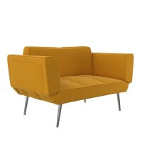 DHP Euro Futon with Magazine Storage, Yellow, Linen, New in Box $399