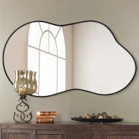 FRMALL 26"x46" Irregular Black Wall Mirror, Cloud Shaped, New in Box $299