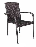 Noble House Brown Wicker Stackable Patio Chair New $119