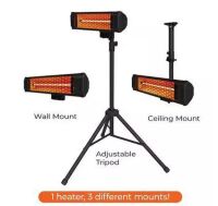 Heat Storm Tradesman 1500-Watt Electric Outdoor Infrared Quartz Portable Space Heater with Tripod, Wall and Ceiling Mount On Working $239