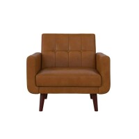 Better Homes & Gardens Nola Modern Chair with Arms, Camel Faux Leather, New in Box $399