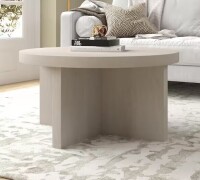 Meyer&Cross Elna 36 in. Alder White Round MDF Top Coffee Table $299