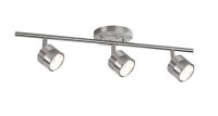 KUZCO Lyra 22 in. 3 Light 17-Watt Brushed Nickel Integrated LED Track Light New In Box $329