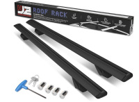 J2 Engineering J2-RR-135-BK Pair of 55" Aluminum Roof Rack Cross Bars Cargo Luggage Carrier For Raised Rails With Angled Edges, Universal, 38" - 54.5" Adjustable, Black $299