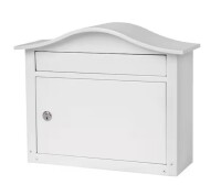 Architectural Mailboxes Saratoga White, Medium, Steel, Locking Wall Mount Mailbox New $109