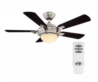 Hampton Bay Midili 44 in. Indoor LED Brushed Nickel Dry Rated Ceiling Fan with 5 Reversible Blades, Light Kit and Remote Control New In Box $219