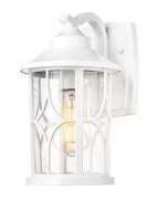 JAZAVA 1-Light White Aluminum Hardwired Rust Resistant Outdoor Lighting Fixture Wall Lantern Scone New In Box $229