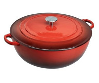 AmazonCommercial Enameled Cast Iron Covered Braiser, 7.5-Quart, Red New In Box $119.99