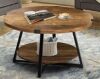 Jahaira Round Coffee Table with 2-Tier Storage Shelves New In Box $419