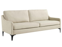 Modway 74.5" Corland Modern Style Upholstered Fabric and Metal Sofa in Beige $649.99