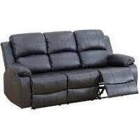 Aukfa 3 Seats Recliner Sofa Chair, Home Theater Sofa with Flipped Backrest and Cupholder New $999