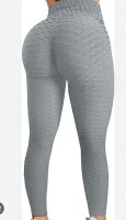 Casual Fashion Scrunch Butt Yoga Pants High Waisted Textured Butt Lift Leggings for Women In Gray/Always Womens Drawstring Pants in Cheetah Print New Asst Size LArge