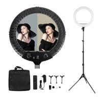 FSBCGT 18 inch 48W Dimmable LED Ring Light Kit with Stand Adjustable 3200-6500 K Color Temperature Lighting for Vlog, Makeup, YouTube, Photo, Camera, Video - Control with Remote New In Box $99