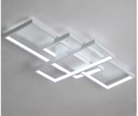 Oukaning 35 in. 1-Light Modern White Integrated LED Square Acrylic Flush Mount Ceiling Light (White light) New In Box $199