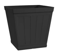 CHG CLASSIC HOME & GARDEN Hanover 14 in. Black Resin Beadboard Self-Watering Square Planter $79