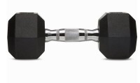 Amazon Basics Rubber Encased Exercise & Fitness Hex Dumbbell, Hand Weight for Strength Training, 50 lb, Black & Silver New In Box $199