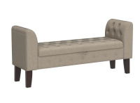 Awonde Upholstered Storage Bench with Arms Ottoman Bench for Bedroom Entryway Living Room Khaki New In Box $299