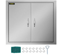 VEVOR Outdoor Kitchen Doors, 26W x 24H Inch BBQ Access Door Stainless Steel, Double Door with Handles Flush Mount for BBQ Island and Outdoor Grilling Station New In Box $199