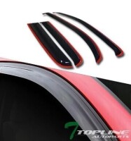 Topline_autopart in Channel Classic Style Smoke Window Visors Deflector Vent Shade Guard 4 Pieces Compatible with Toyota Tacoma Double Cab 2016 to 2018 New In Box $79