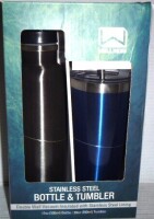 Wellness 2 Pack Double Wall Stainless Steel Bottle & Tumbler Set New in Box $40