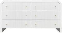 Safavieh Couture Liabella 6 Drawer Curved Dresser - White / Gold New in Box $1499